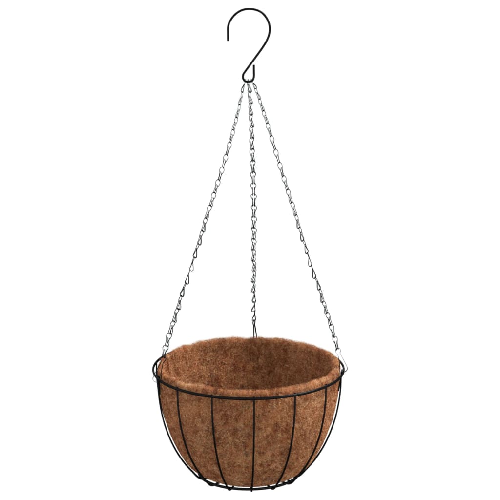 Vidaxl Planters hængende 4 st med kokosnødstål Ø 40x63 cm sort