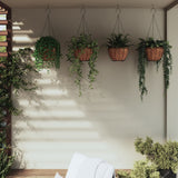 Vidaxl Planters hængende 4 st med kokosnødstål Ø 40x63 cm sort