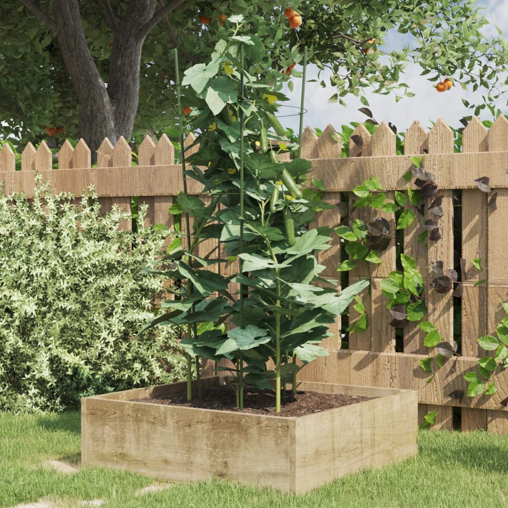 Vidaxl PlantRests 5 St s 3 obroči 75 cm jekleno zeleno