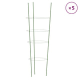Vidaxl PlantRests 5 St s 4 obroči 90 cm jekleno zeleno