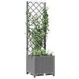VidaXL Planter with slat work 40x40x136 cm Polypropene light gray