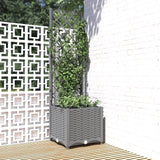 VidaXL Planter with slat work 40x40x136 cm Polypropene light gray