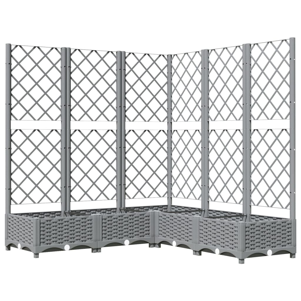 Spanter Vidaxl s latwerk 120x120x121,5 cm polypropen světle šedá