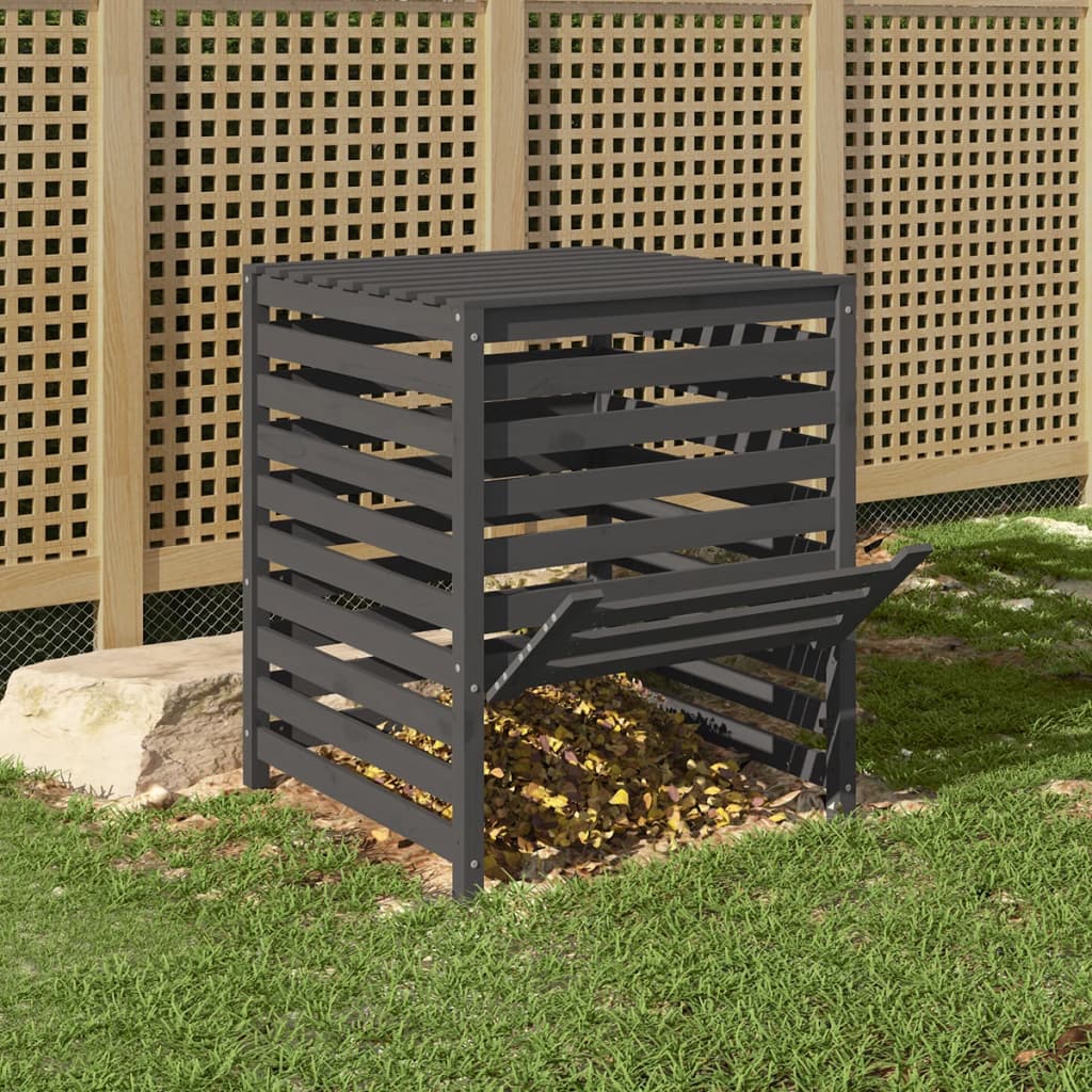 Vidaxl Compost bin 82.5x82.5x99.5 cm Solid pine Gray