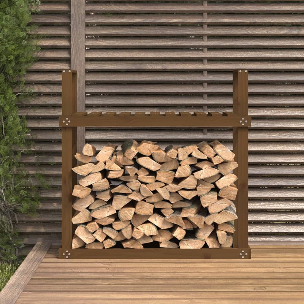 Vidaxx brænde rack 110x35x108,5 cm Solid fyrretræ Honningbrun