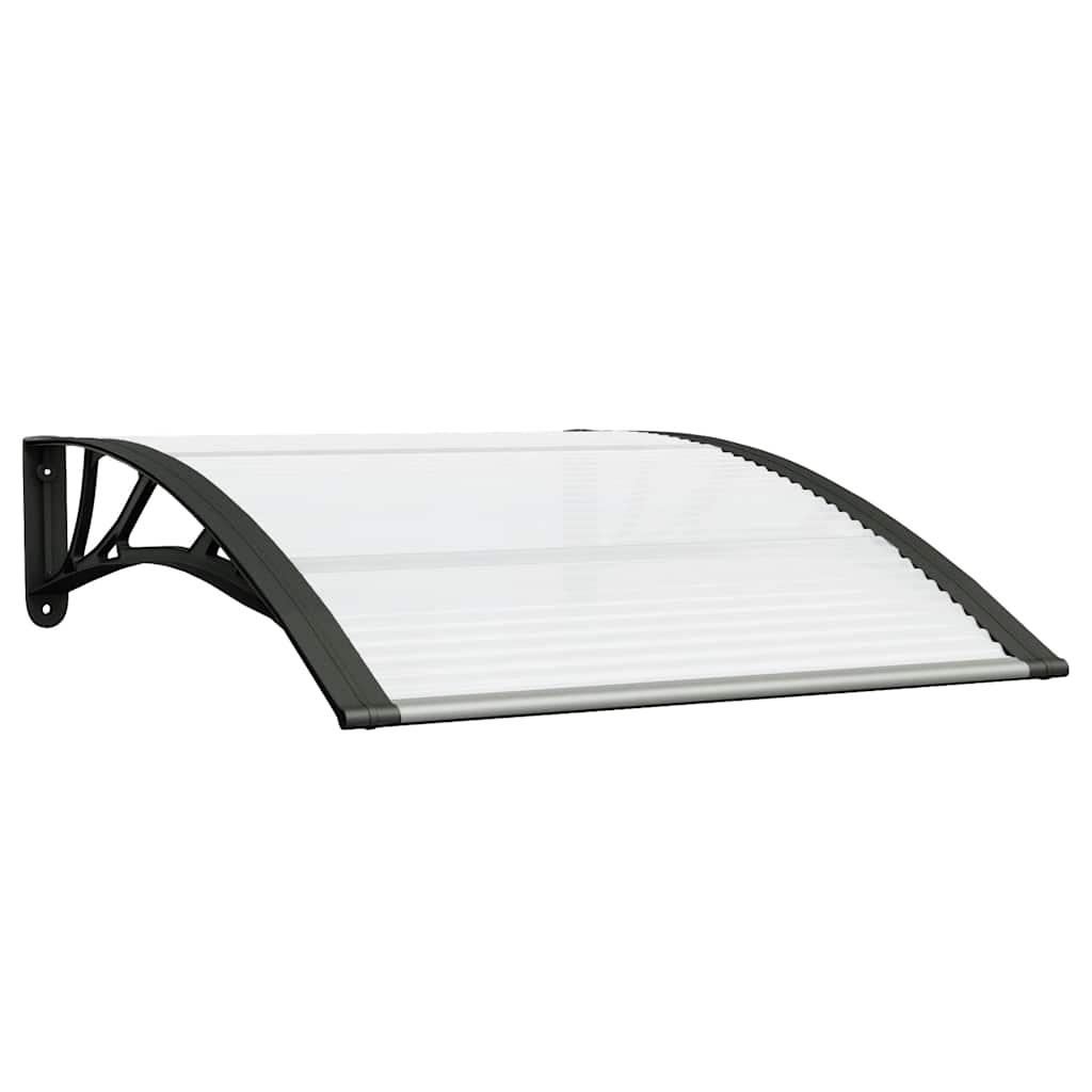 Vidaxl vrat nadstrešek 100x75 cm polikarbonat črna in prozorna