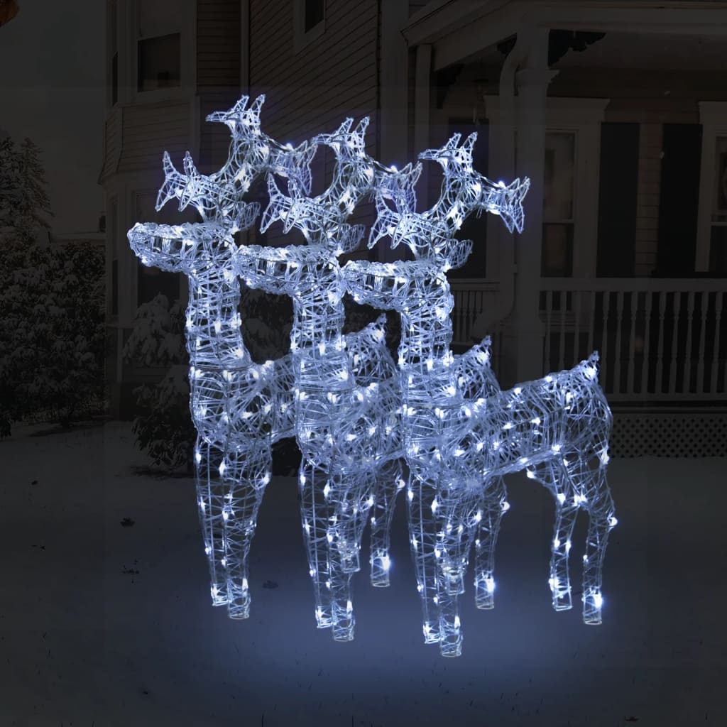 VidaXL Christmas decorations reindeer 3 pcs 60x16x100 cm acrylic