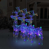 VidaXL Adornos navideños reno 3 piezas 60x16x100 cm acrílico