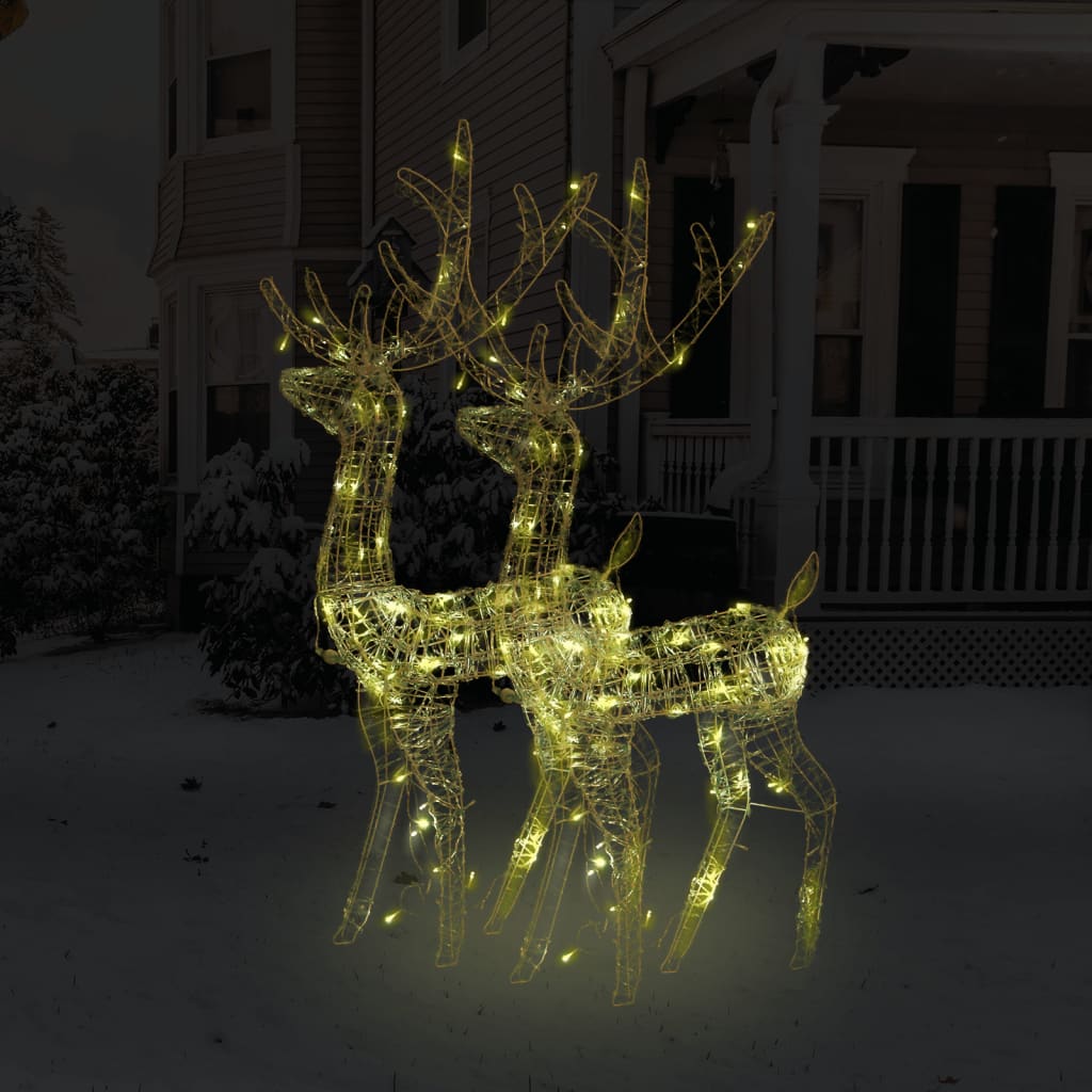 VidaXL Christmas decorations reindeer 2 pcs 120 cm acrylic warm white