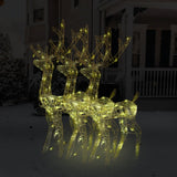 Vidaxl Chrëschtdeeg dekoration Reindeer 3 PCs 120 cm Acryl waarm wäiss