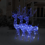 VidaXL décorations de Noël rennes 3 pcs 120 cm acrylique bleu