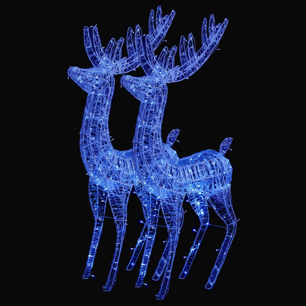 VidaXL décoration de Noël renne XXL 2 pcs 250 LED bleu 180 cm acrylique