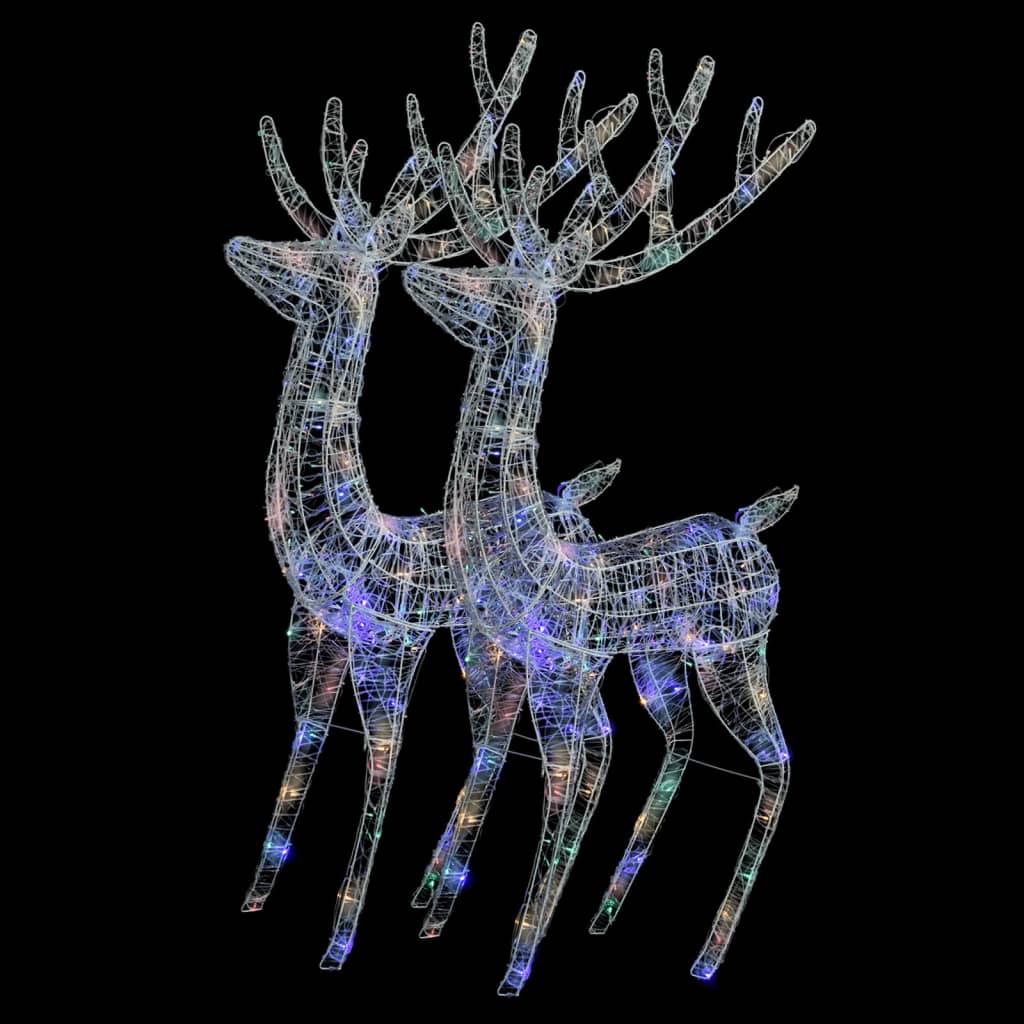 Vidaxl Decorazione natalizia Rendier XXL 2 ST 250 LED LED Multi -colorato Acrilico 180 cm