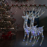 Vidaxl Decorazione natalizia Rendier XXL 2 ST 250 LED LED Multi -colorato Acrilico 180 cm
