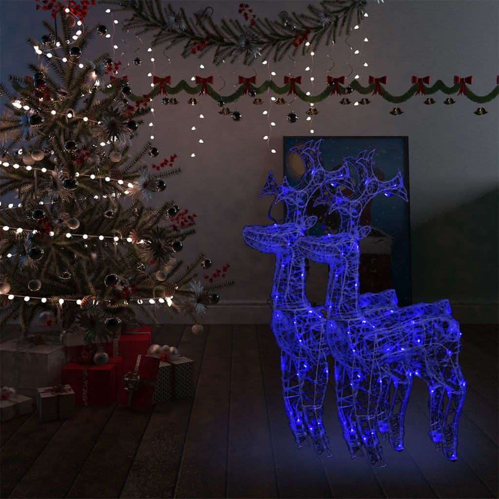 VidaXL Adornos navideños reno 2 piezas 60x16x100 cm acrílico