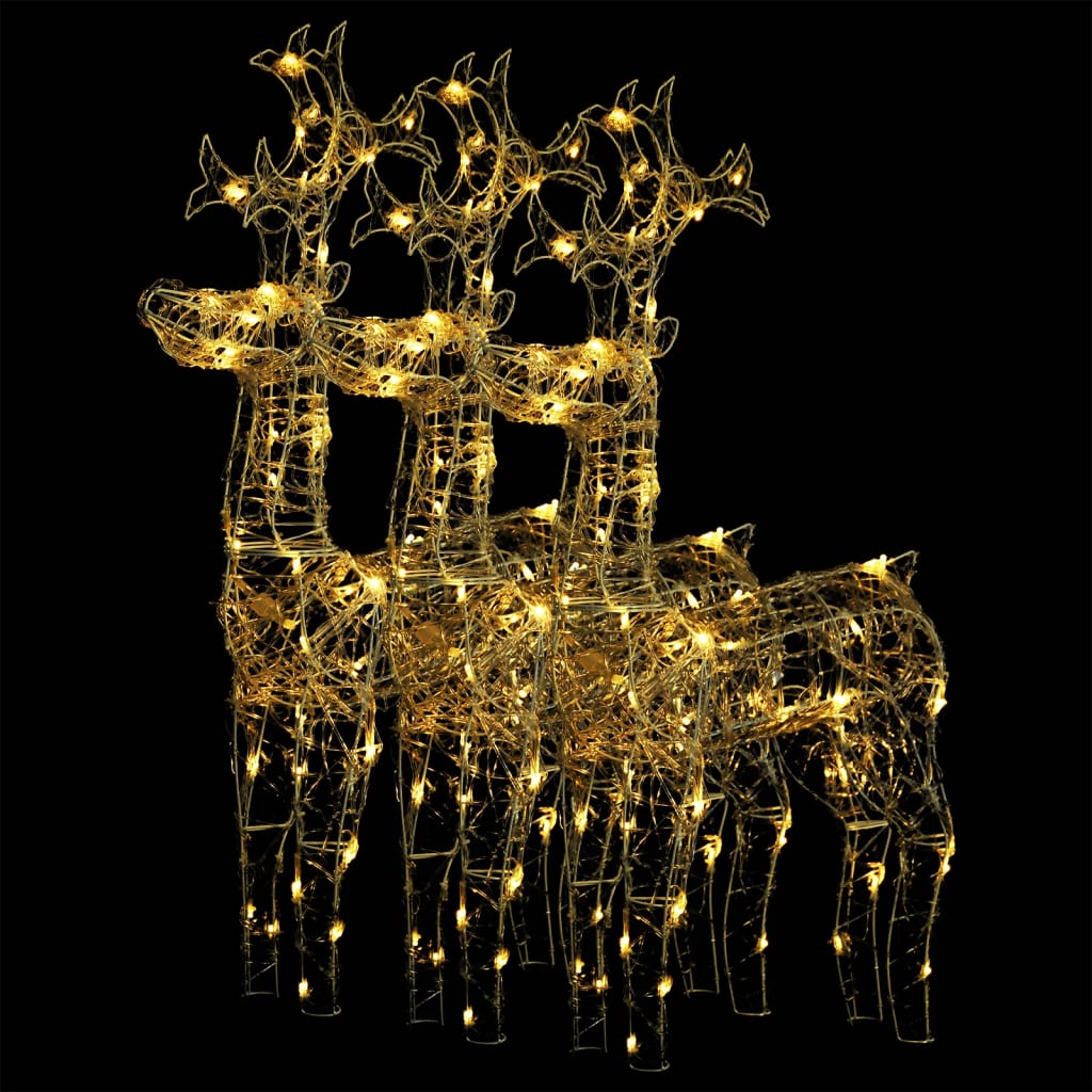 VidaXL Christmas decorations reindeer 3 pcs 60x16x100 cm acrylic