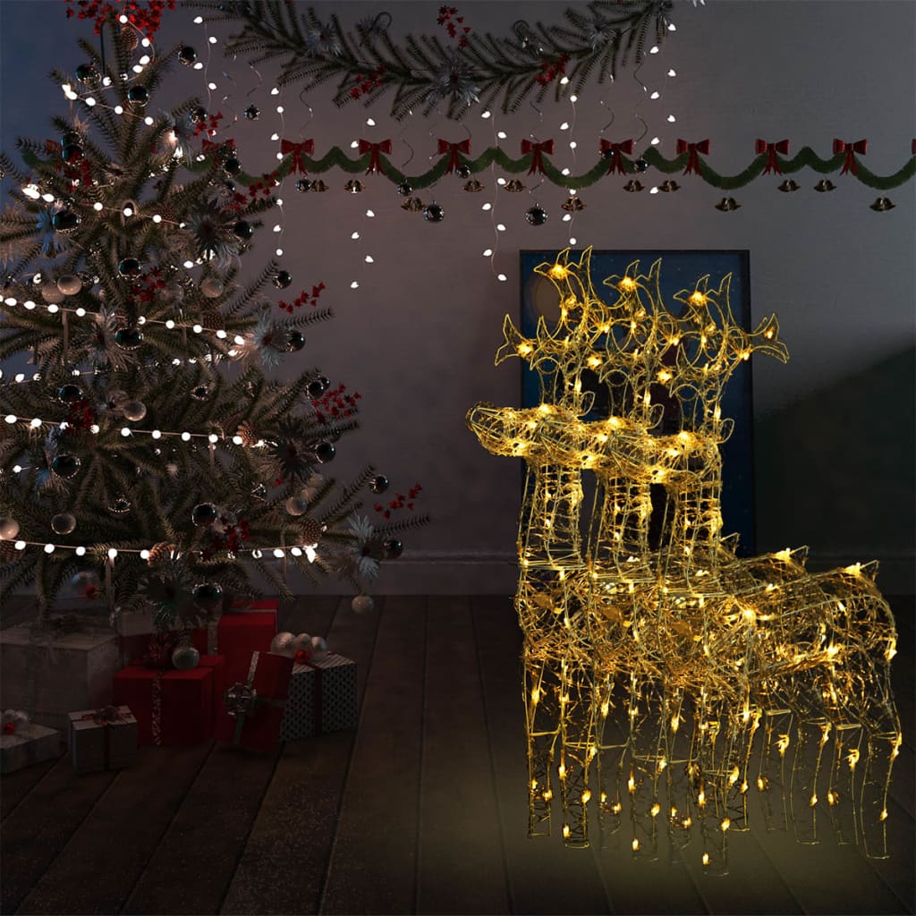 VidaXL Christmas decorations reindeer 3 pcs 60x16x100 cm acrylic