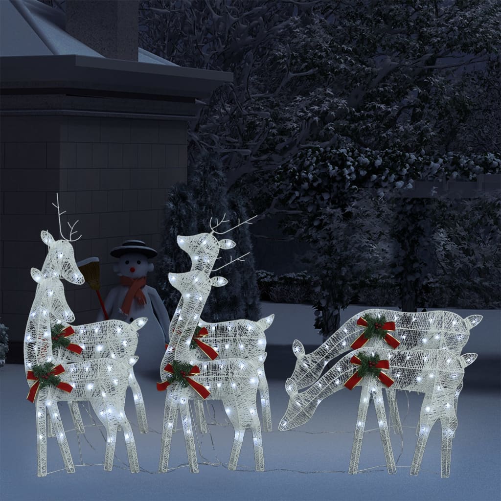 VidaXL Weihnachtsrentier 6 Stk. Warmweiß Netzweiß