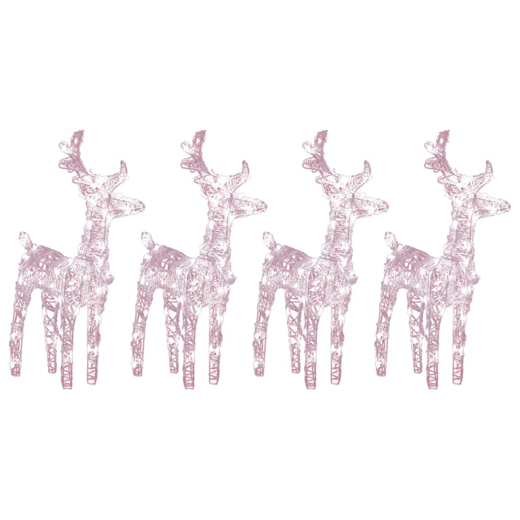 VidaXL Christmas reindeer 4 pcs 160 LEDs acrylic warm white