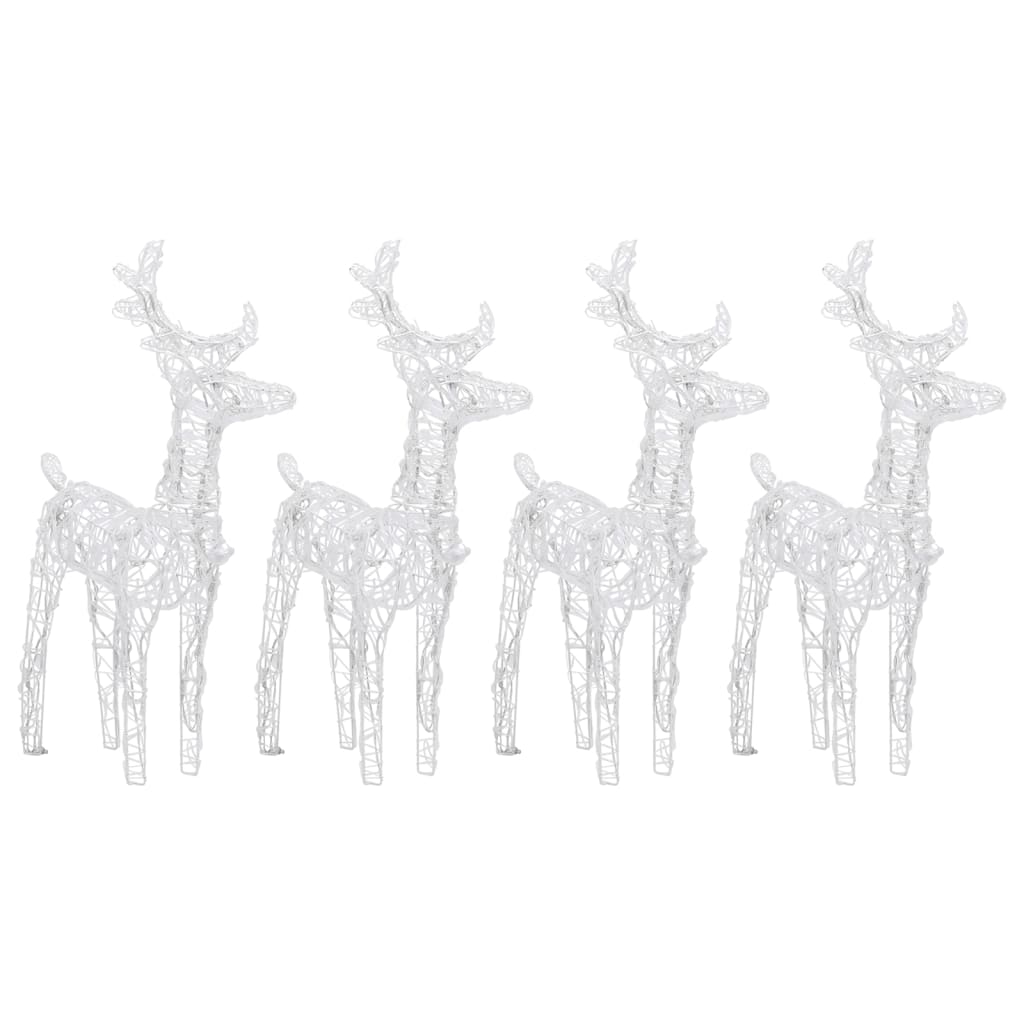 VidaXL Christmas reindeer 4 pcs 160 LEDs acrylic warm white