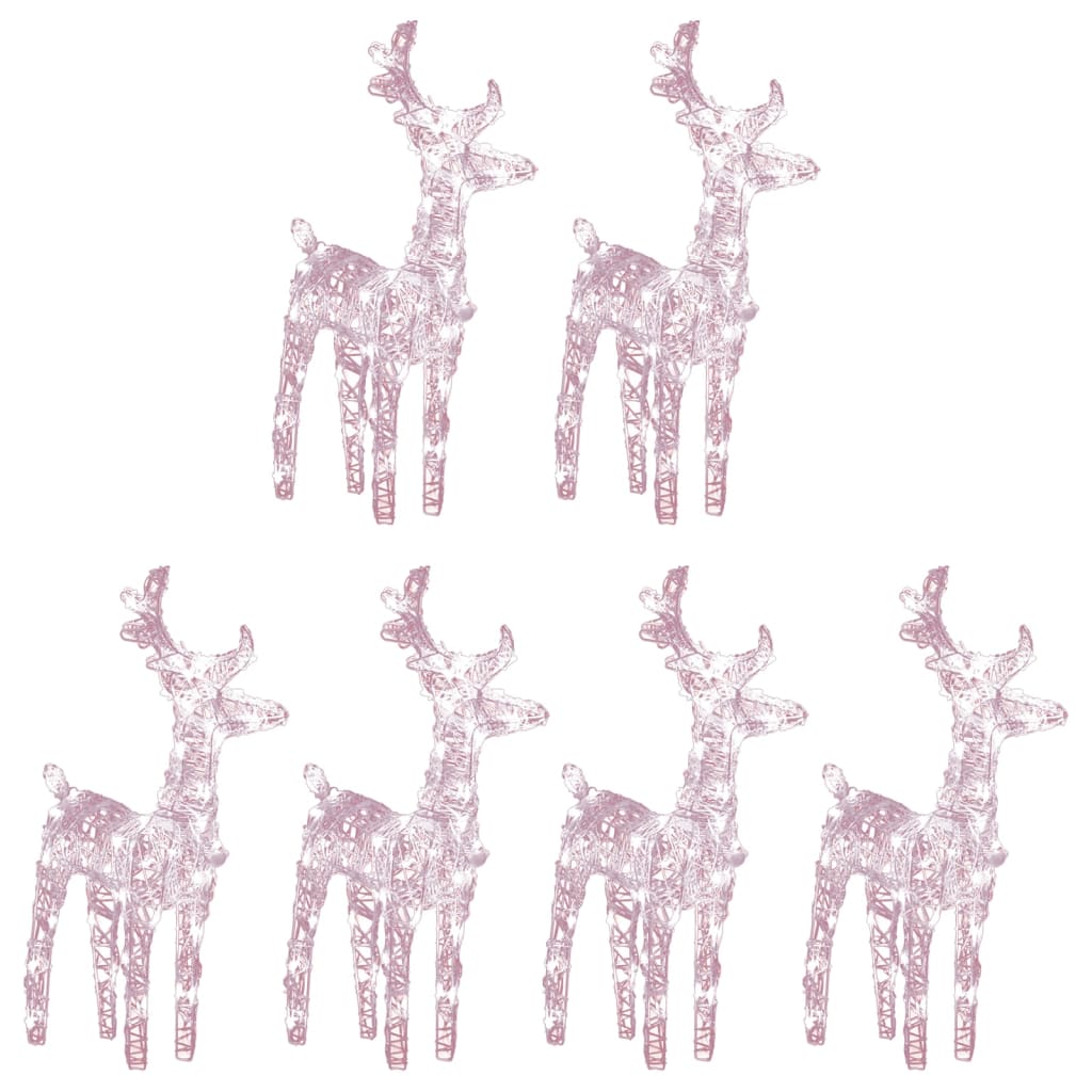 VidaXL Christmas reindeer 6 pcs 240 LEDs acrylic warm white
