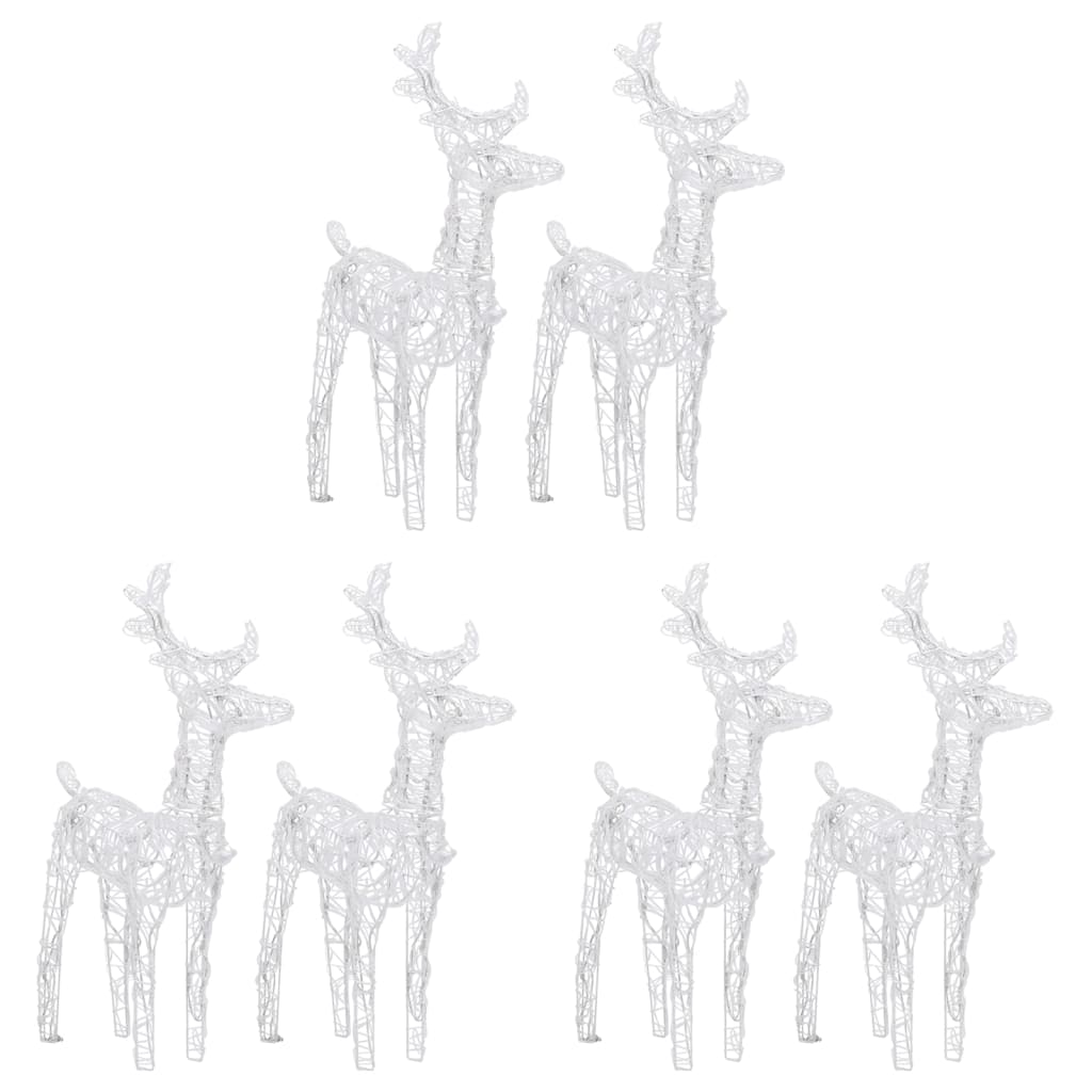VidaXL Christmas reindeer 6 pcs 240 LEDs acrylic warm white