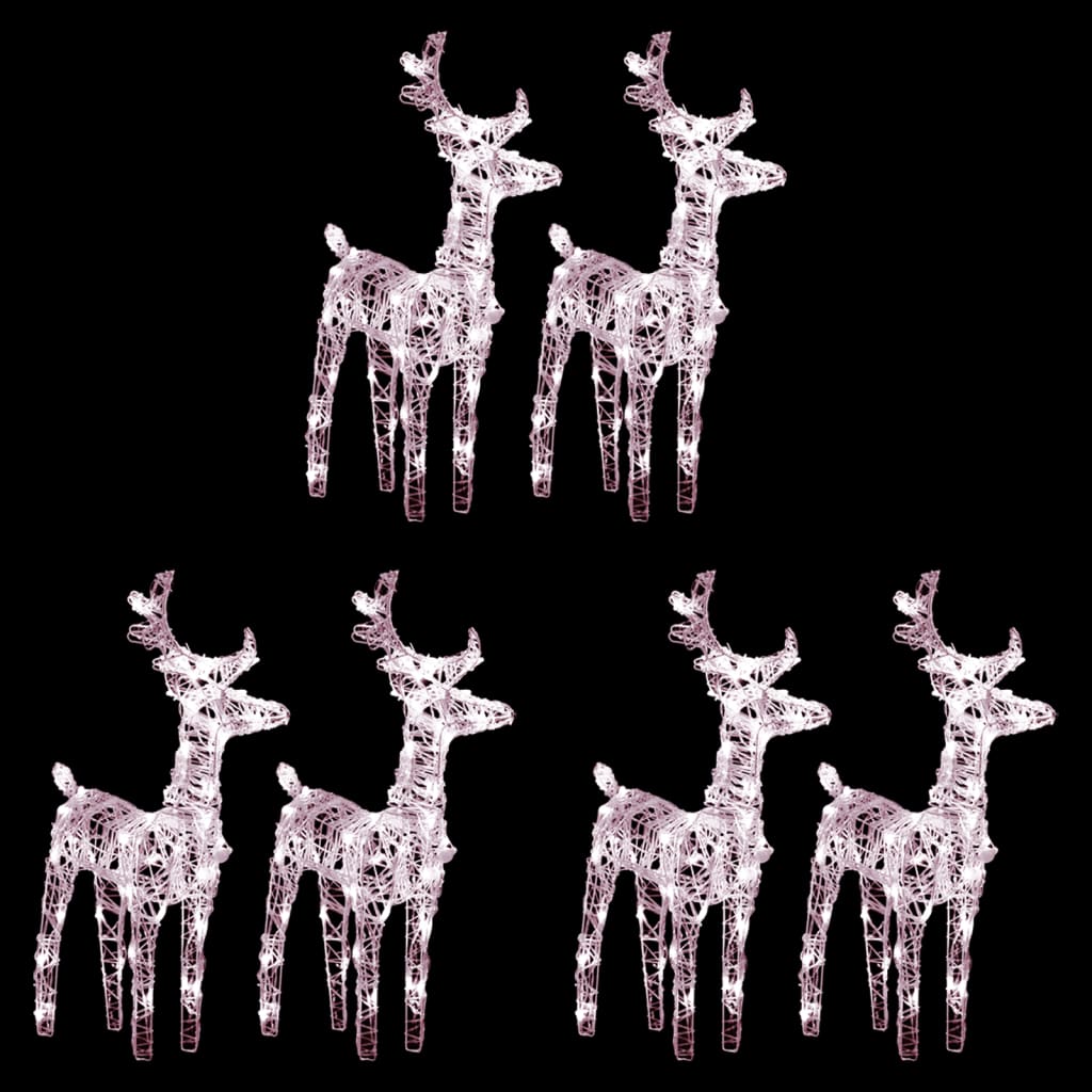 VidaXL Christmas reindeer 6 pcs 240 LEDs acrylic warm white