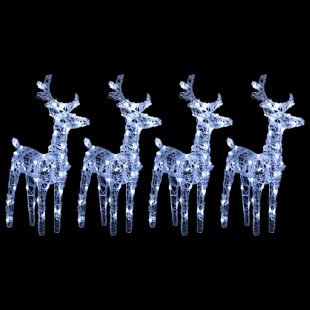 VidaXL Christmas reindeer 4 pcs 160 LEDs acrylic cold white