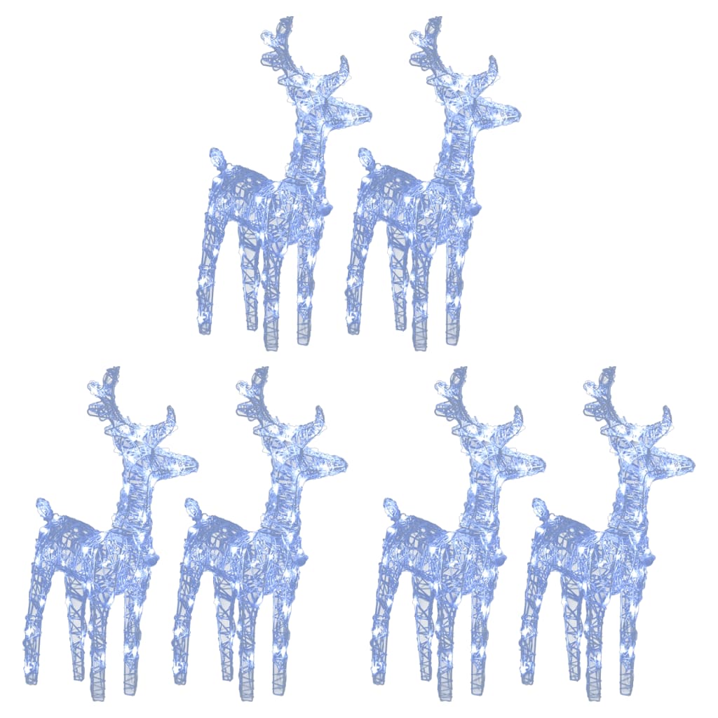 VidaXL Christmas reindeer 6 pcs 240 LEDs acrylic cold white
