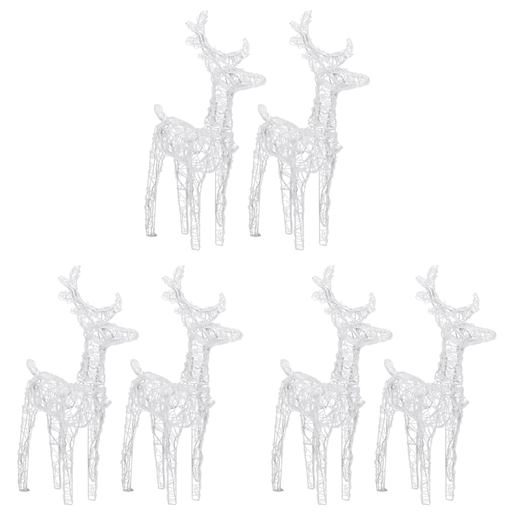 VidaXL Christmas reindeer 6 pcs 240 LEDs acrylic cold white