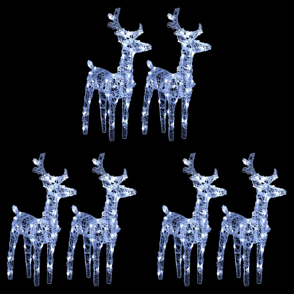 VidaXL Christmas reindeer 6 pcs 240 LEDs acrylic cold white