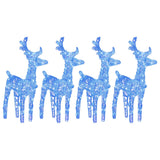 VidaXL Christmas reindeer 4 pcs 160 LEDs acrylic blue