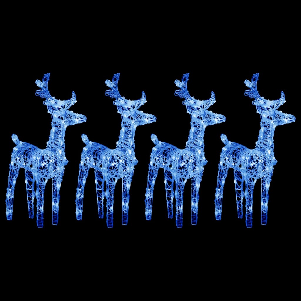 VidaXL Christmas reindeer 4 pcs 160 LEDs acrylic blue