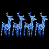 VidaXL Christmas reindeer 4 pcs 160 LEDs acrylic blue