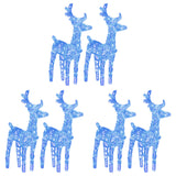 VidaXL Christmas reindeer 6 pcs 240 LEDs acrylic blue