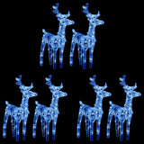 VidaXL Christmas reindeer 6 pcs 240 LEDs acrylic blue