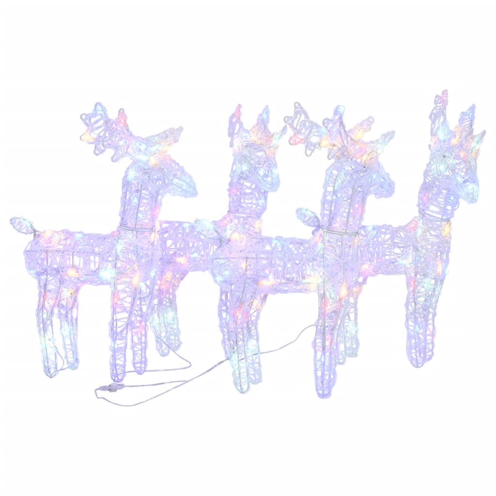 VidaXL Christmas reindeer 4 pcs 160 LEDs acrylic multi-colored