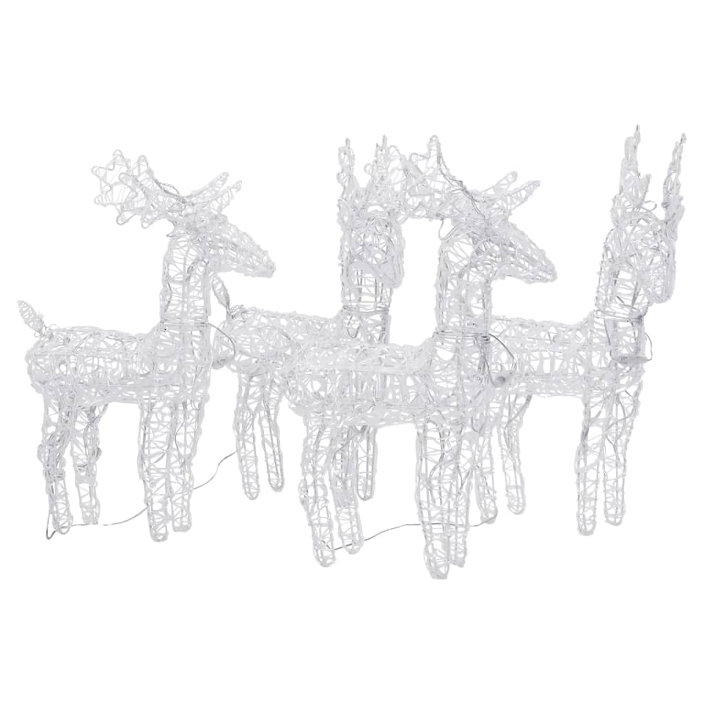VidaXL Christmas reindeer 4 pcs 160 LEDs acrylic multi-colored