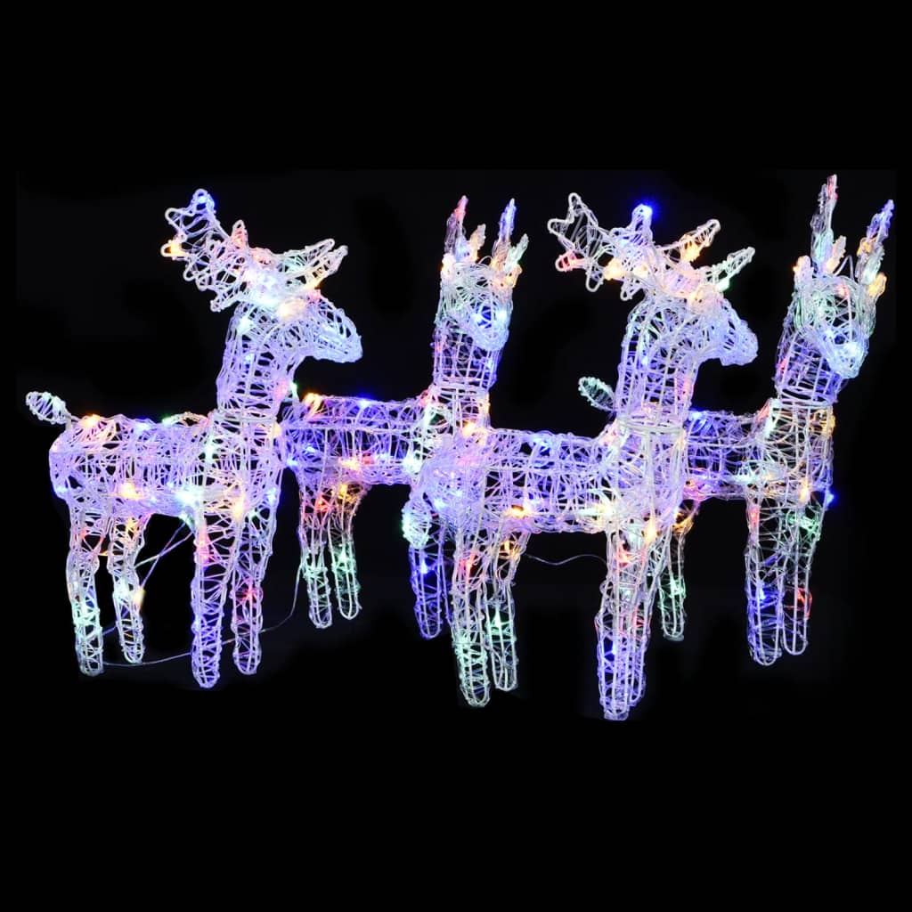 VidaXL Christmas reindeer 4 pcs 160 LEDs acrylic multi-colored