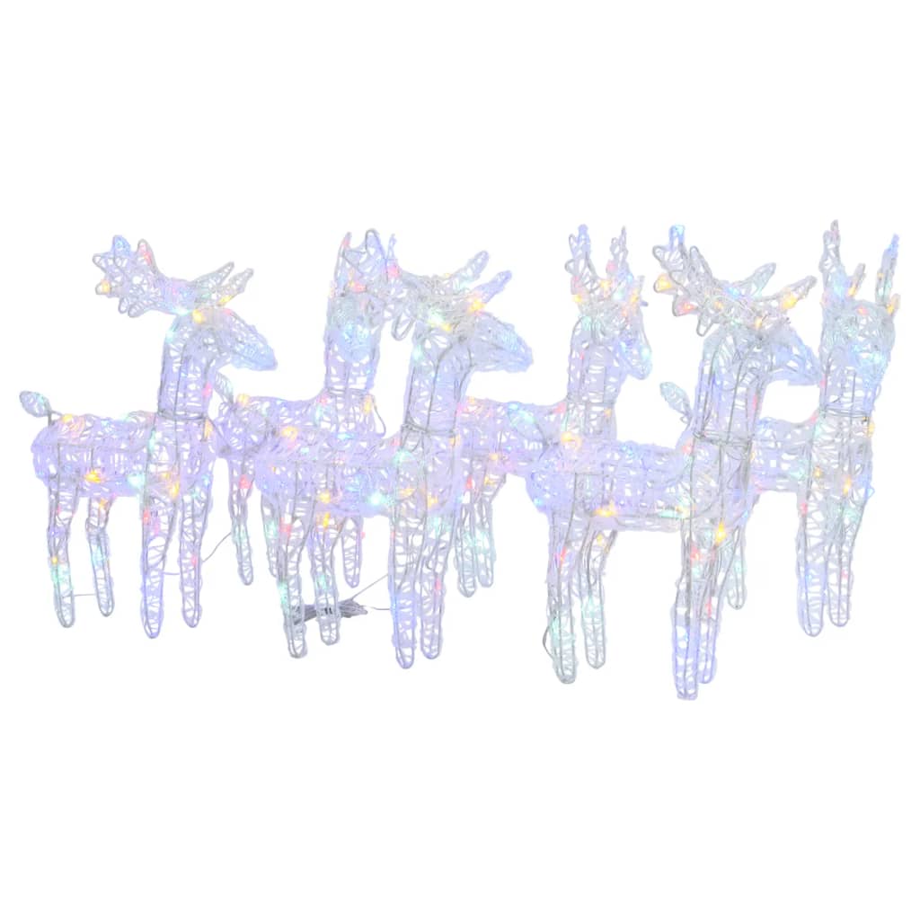 VidaXL Christmas reindeer 6 pcs 240 LEDs acrylic multi-colored