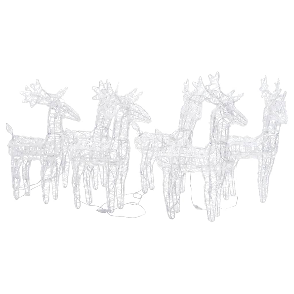VidaXL Christmas reindeer 6 pcs 240 LEDs acrylic multi-colored