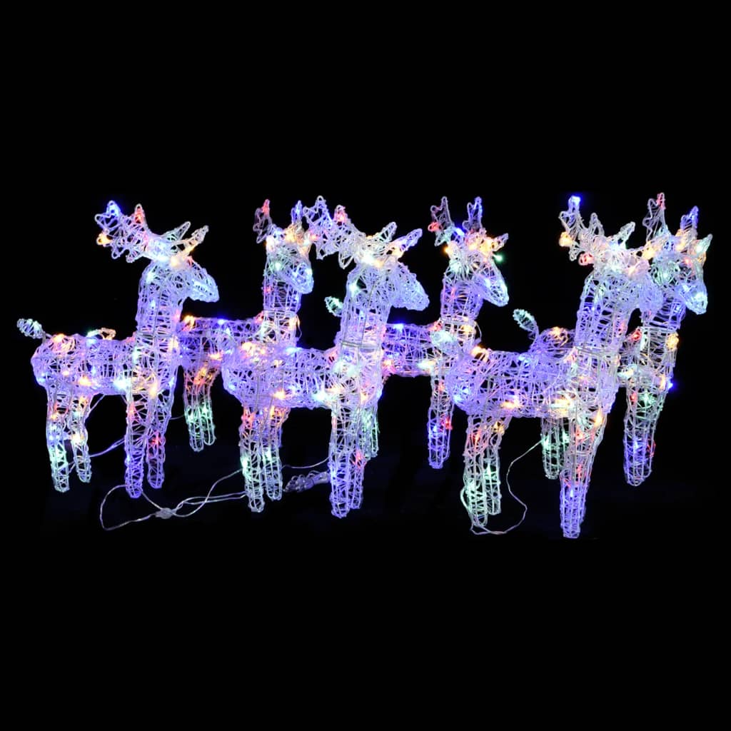 VidaXL Christmas reindeer 6 pcs 240 LEDs acrylic multi-colored