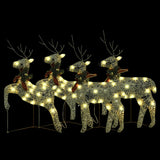 Vidaxl Christmas Reindeer 4 PCS 80 LEDS gullfarget