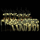 Vidaxel Chrëschtdeeg Reindeer 6 PC 120 LED Goldfaarf