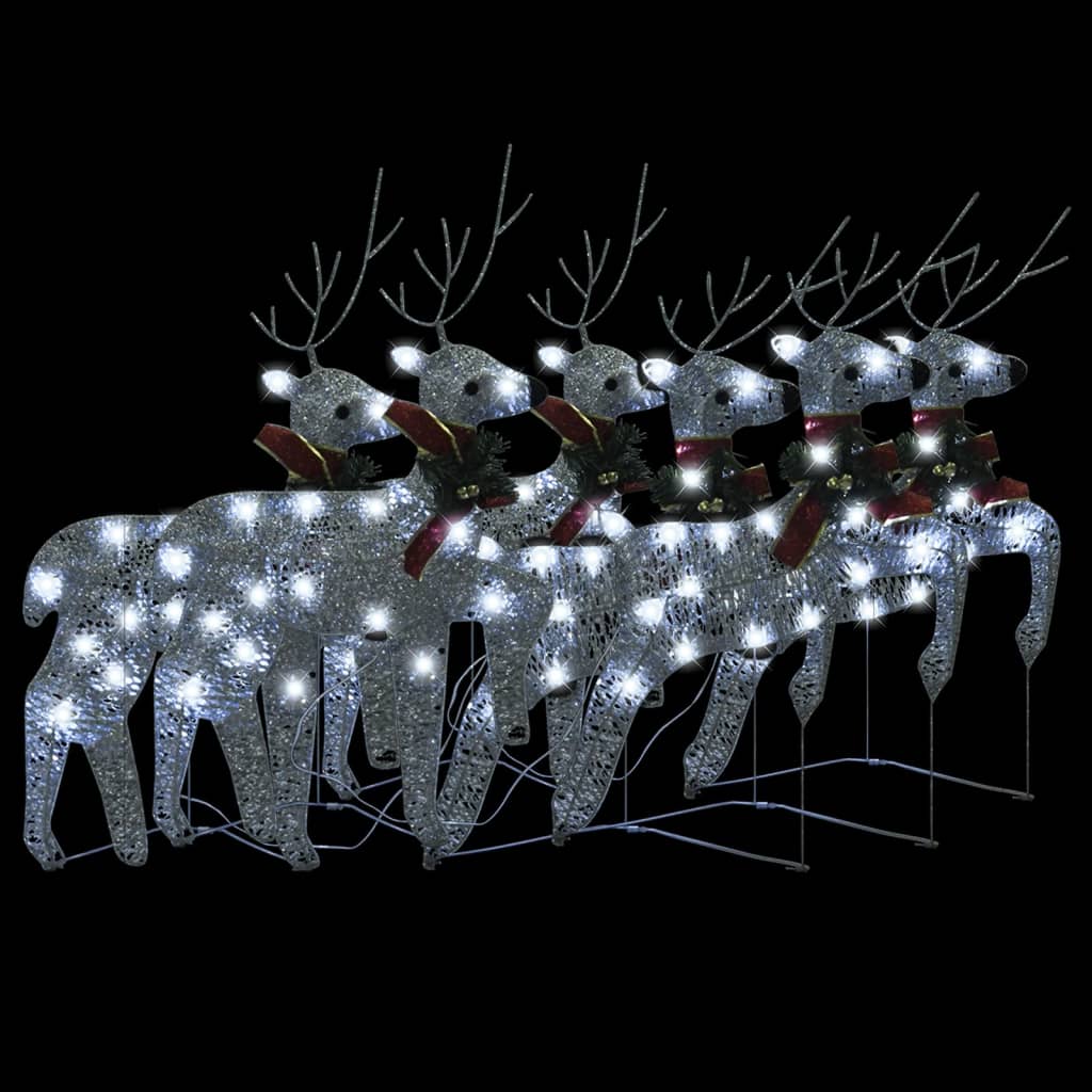 VidaXL Christmas reindeer 6 pcs 120 LEDs silver