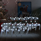 VidaXL Christmas reindeer 6 pcs 120 LEDs silver
