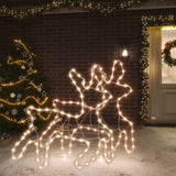 VidaXL Christmas Figure Reindeer with LEDs 2 pcs 57x55x4.5 cm warm white