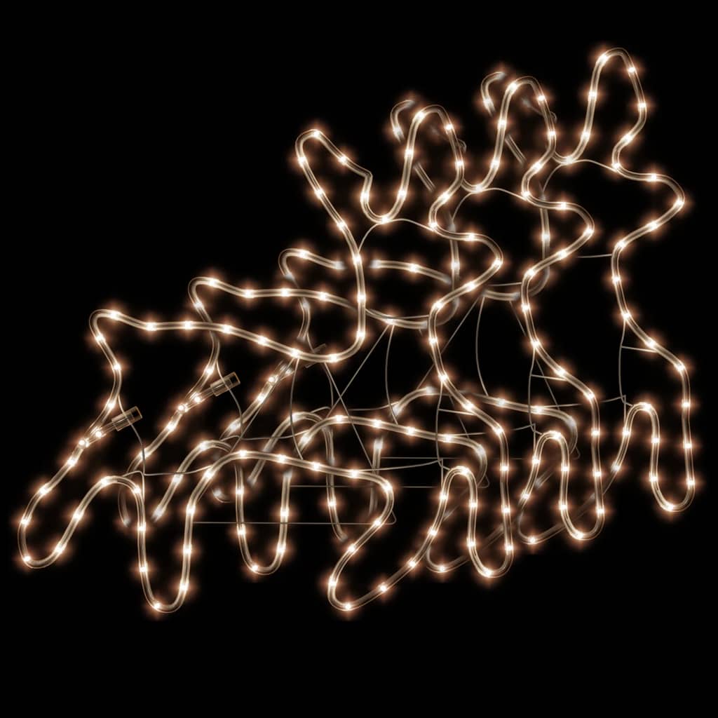 Vidaxl Sobní vánoční postava s LED 3 ks 57x55x4,5 cm teplá bílá