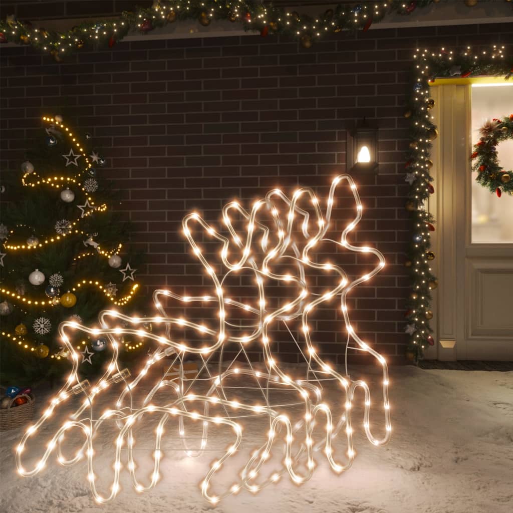 Vidaxl Sobní vánoční postava s LED 3 ks 57x55x4,5 cm teplá bílá