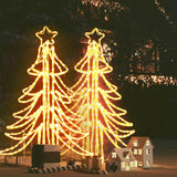 Vidaxl Christmas Figure Tree 2 ks skládací s LED 87x87x93 cm teplá bílá